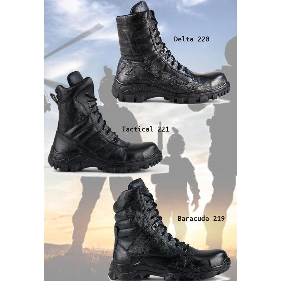 Murah Neff Sepatu Boot Safety Kulit Sapi Tni Polisi Pelindung Besi Neff Hitam Dengan Resleting Sampi