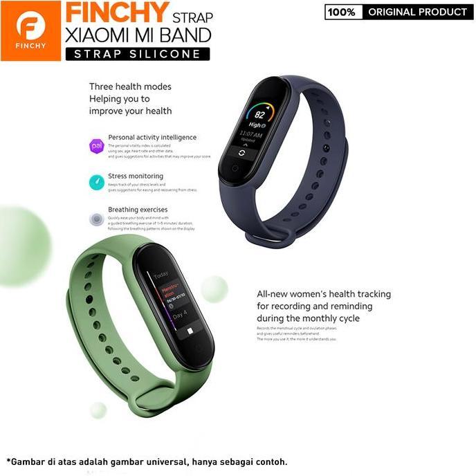 Finchy Silicone Strap Xiaomi Mi Band 6 Replacement Rubber Wristband Tali Jam Tangan
