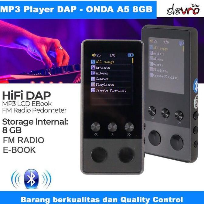 [Expert] DAP MP3 Player Bluetooth HiFi LCD E-Book FM Radio Pedometer - ONDA A5