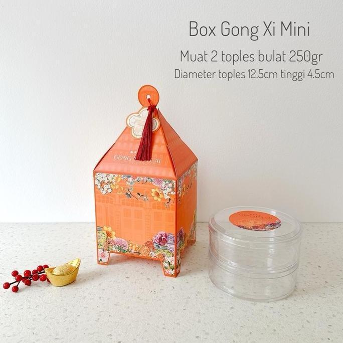 (Isi 5 Pcs) Box Gong Xi | Kotak Kue Imlek Toples 500gr Bulat Kotak Hampers Imlek Lucu Estetik