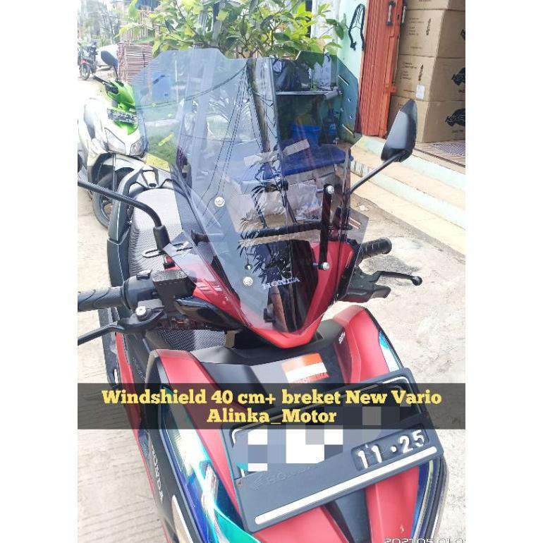 PAKET Breket+Visor 40cm V1 Honda New Vario Keyless 125/150/160 2018-2023 Windshield Visor custom Vis