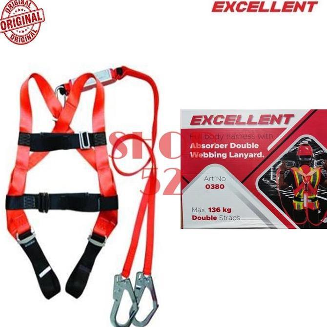 TERBARU Full Body Harness DOUBLE Hook Besar dengan Shock Absorber BISA GRAB