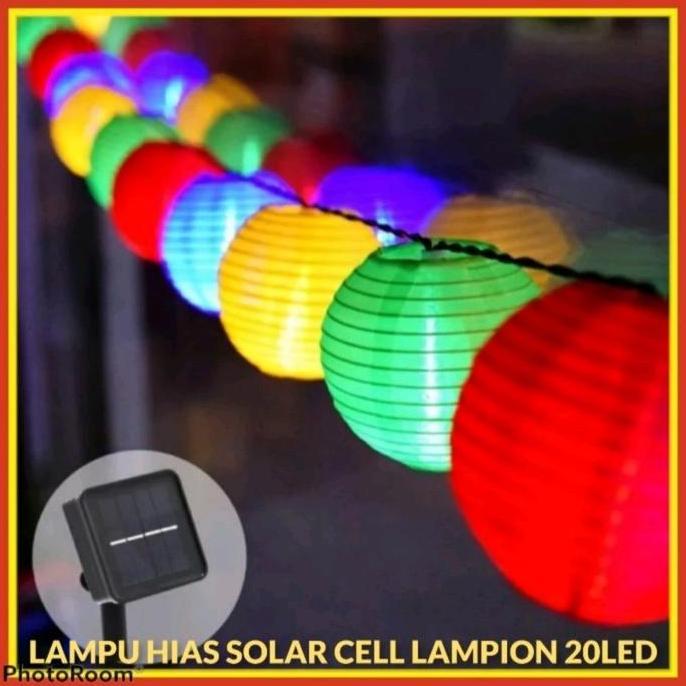 Kirimcoyy- Lampu Hias Lampion Taman Gantung Tenaga Surya Matahari Solar Cell Panel Dekorasi Pesta Ha