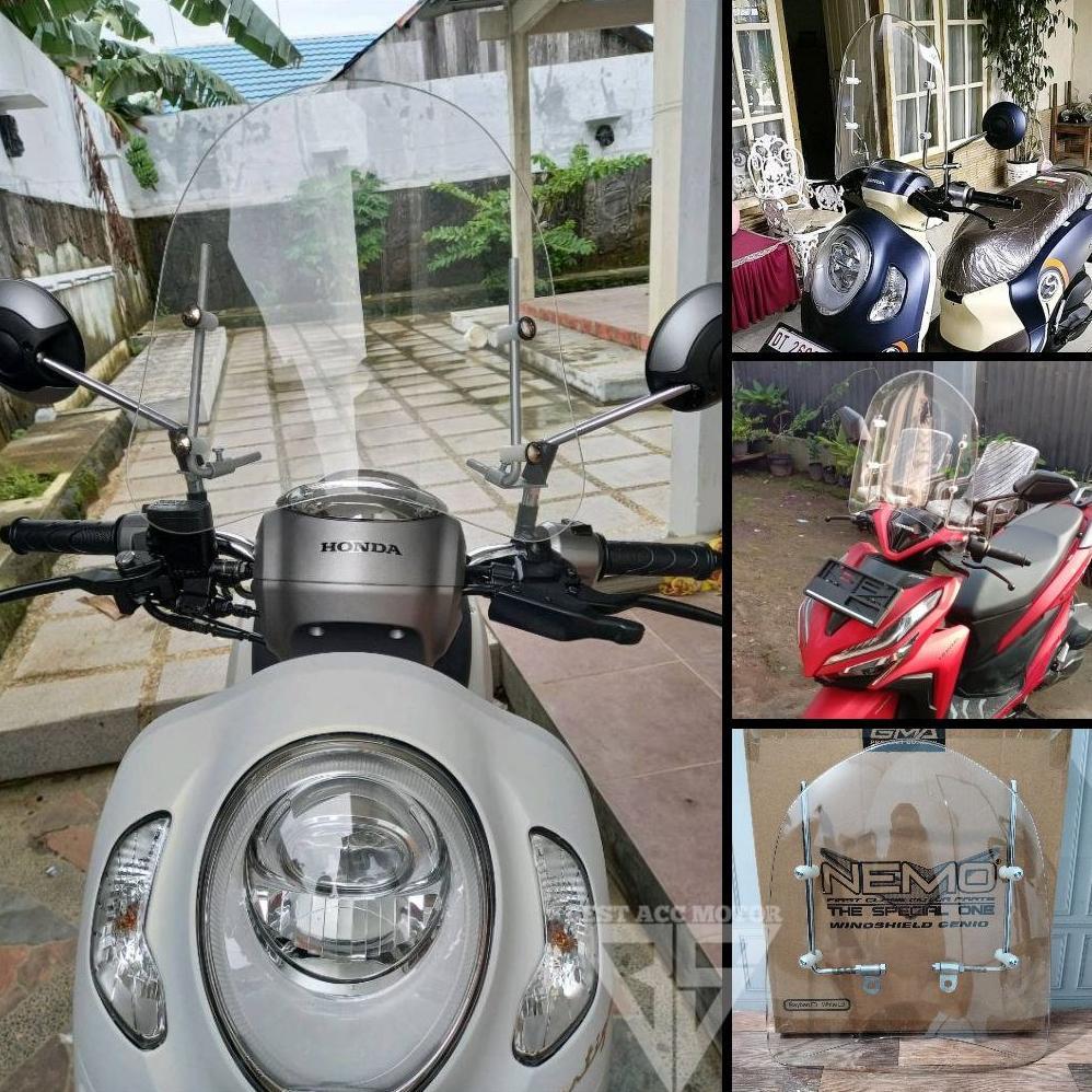 WINDSHIELD NEMO SCOOPY VARIO 110 125 150 160 BEAT FI ESP KARBU NEW MIO J GT Z SOUL FINO ASTREA SUPRA