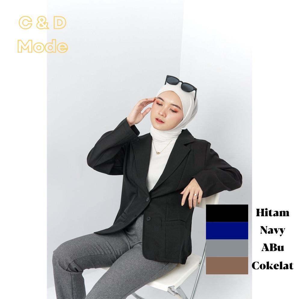 PREMIUM JAS WANITA HITAM / BLAZER WANITA FORMAL / BLAZER KERJA WANITA / BLAZER HITAM WANITA / BLAZER