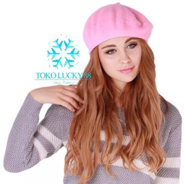 Whynot- Molad Topi Baret Wool Pelukis Classic Parisian Hat Korean Style Unisex Remaja Dewasa Diamete