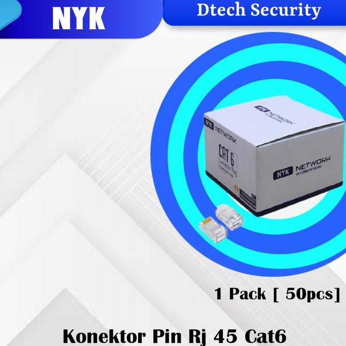 Lansungkirim- Konektor Pin Rj45 Cat6 / Konektor Pin Ftp Cat6 / Pin Rj45 Isi 50 Pcs