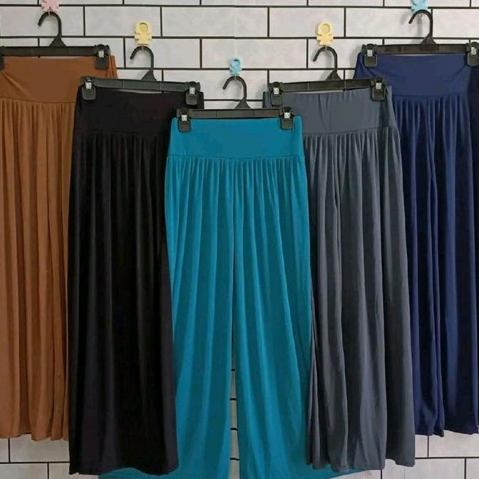 Pastikirim- Celana Kulot Wanita Panjang - Kulot Rempel Jumbo - Kulot Rempel Jersey Variasi Melar San