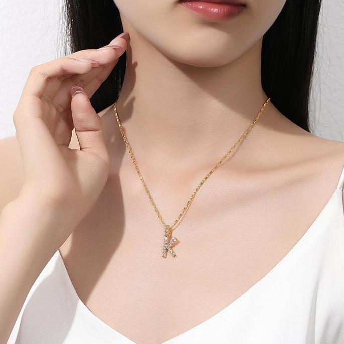 Kilaugaya- Y009 Kalung Huruf Titanium Wanita Fashion Kalung Jewellery