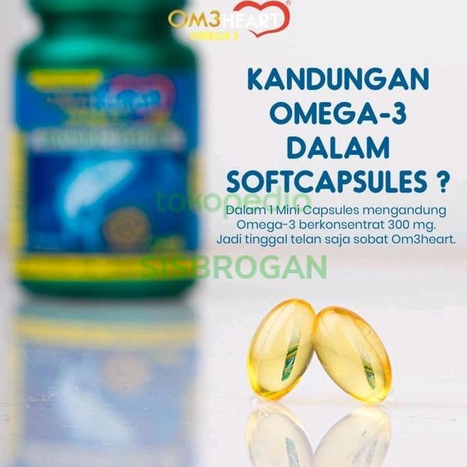 Cod,Bisa- Minyak Ikan Fish Oil Om3Heart Omeheart Ome Omega 3 Isi 60 Halal