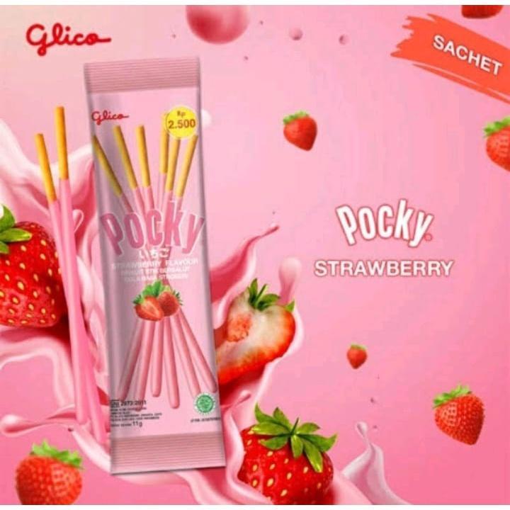 Glico Pocky Sachet Isi 12 Varian Coklat Strawberry