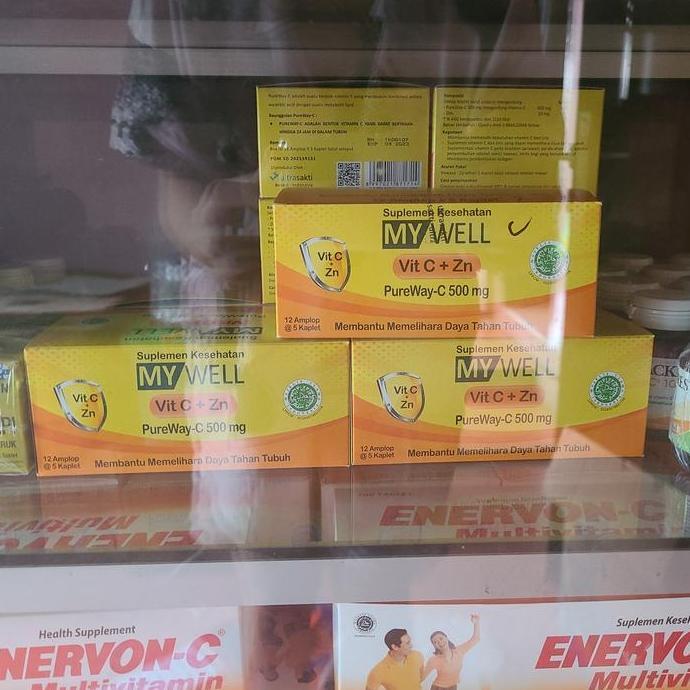 Cod,Bisa- My Well Vit C + Zn Vitamin C Zink Zinc 500 Mg Per Box Isi 60 Kaplet