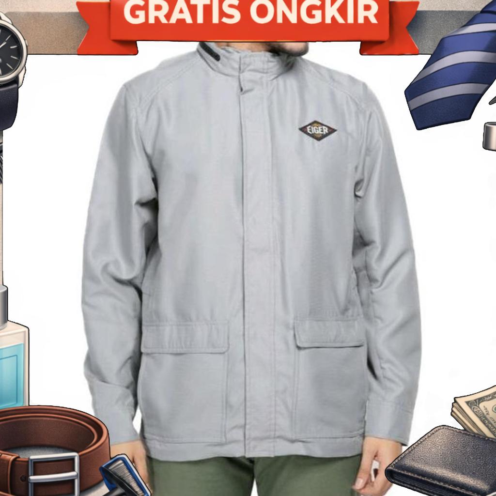 Jaket Parka Pria Eiger Windranger Jacket Hoodie 1989 Grey 910003755 Original