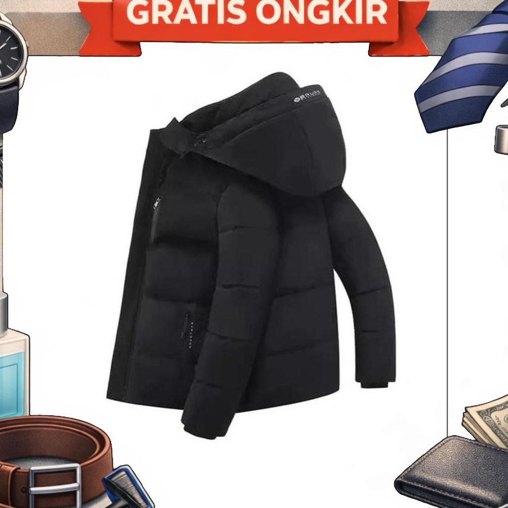 Jaket Winter Pria Duck Down Minus 30 Degree Type Kf Hitam Distro