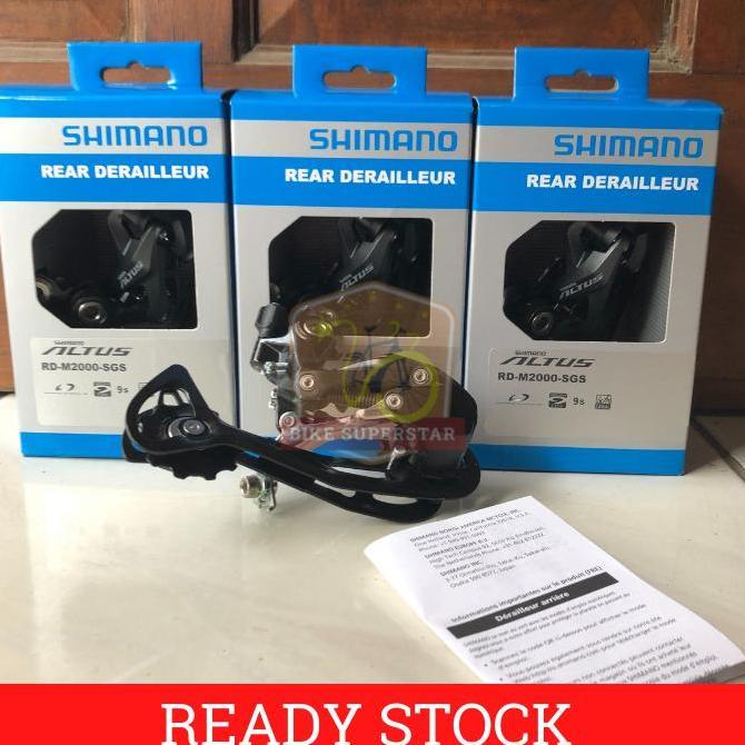 RD Rear Derailleur Shimano 9 Speed Altus M2000 Long Cage Sepeda