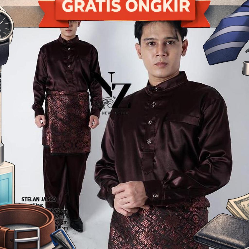 Stelan Baju Cowok Teluk Belanga Tangan Pake Kancing Requler Stelan Baju Cowok Melayu Baju Couple  Da