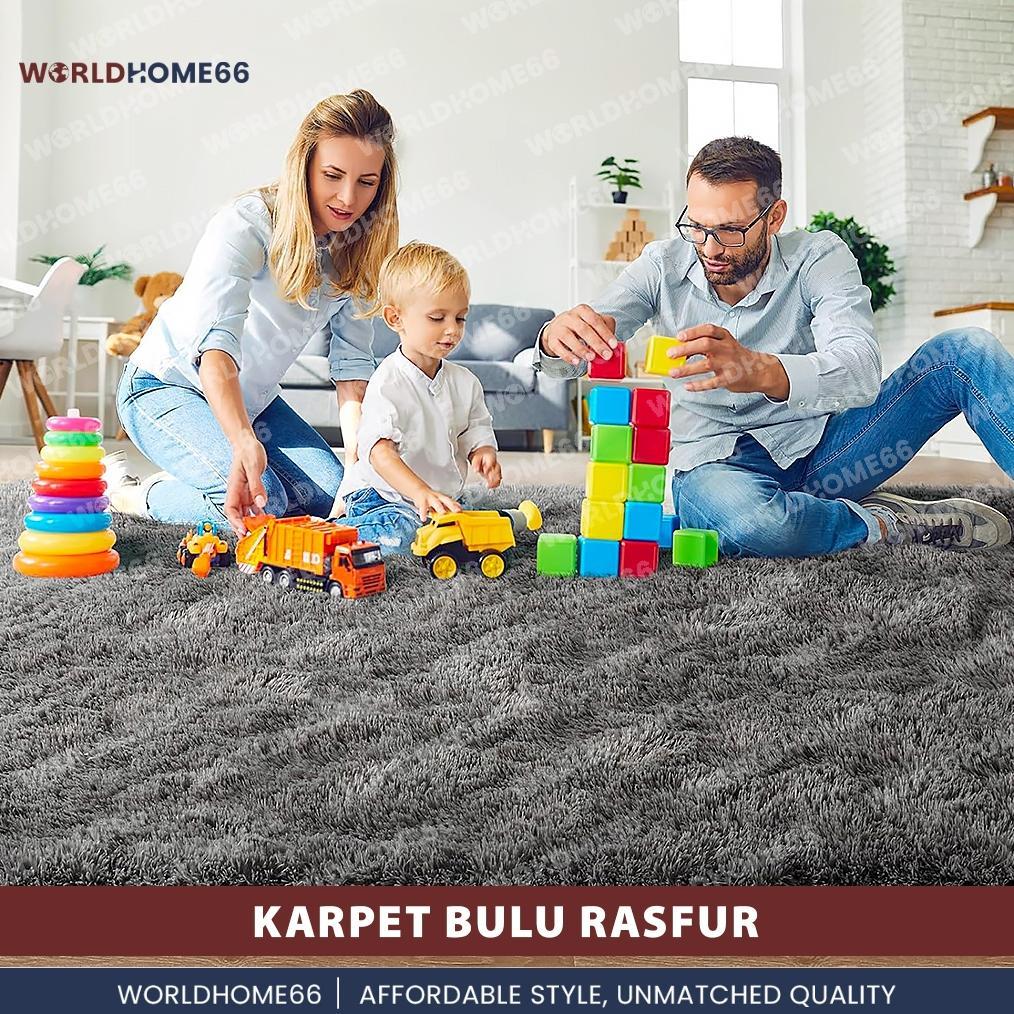 Worldhome Karpet Bulu Rasfur Karpet Lantai 90X150 & 120X180Cm Karpet Ombre Anti Slip