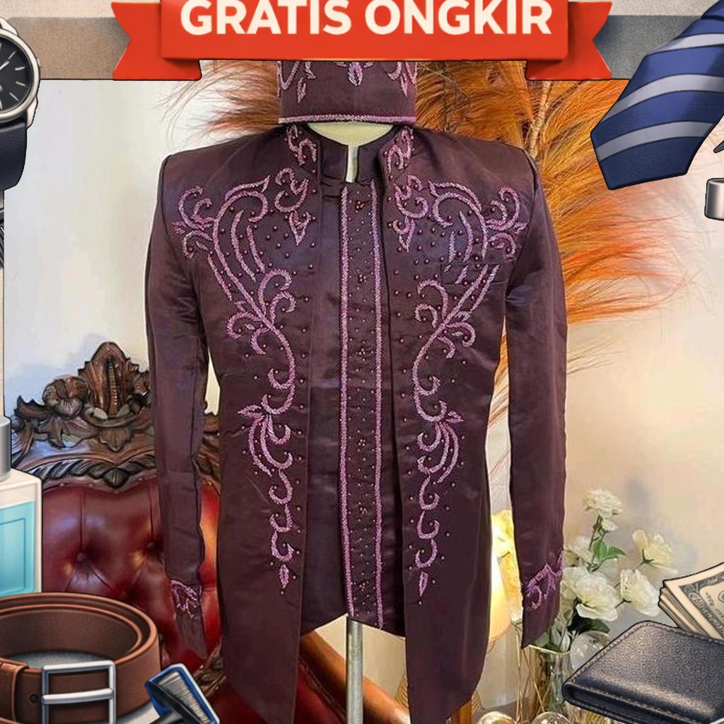 Beskap Pengantin Motif Barong | Beskap Pengantin Pria Polos Dewasa Basofi | Pengantin