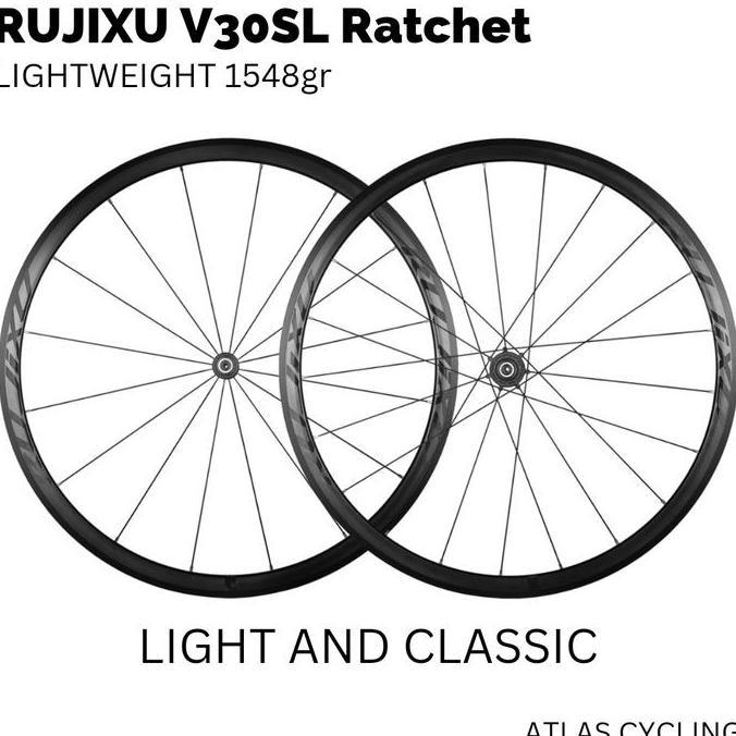 Wheelset Roadbike Rujixu Racing V30SL Ratchet System 1548gr Rim Brake 700c