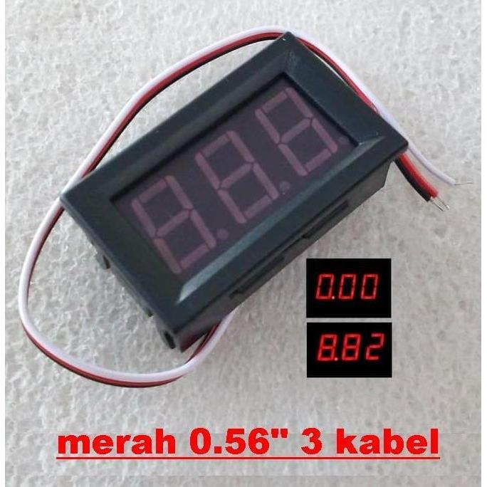 Look- Voltmeter Digital / Led Digital Display Merah 3 Digit Besar