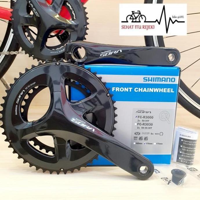 GROUPSET SHIMANO SORA R3000 50/34T 2x9 SPEED 11-34T FLAT BAR GRUPSET