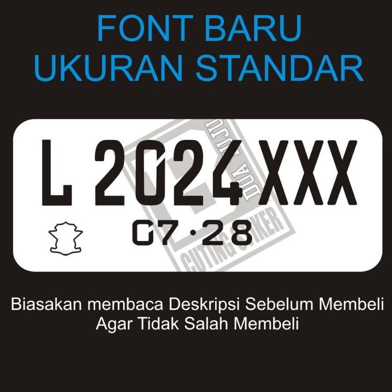TERLARIS stiker plat nomer mobil (font baru)