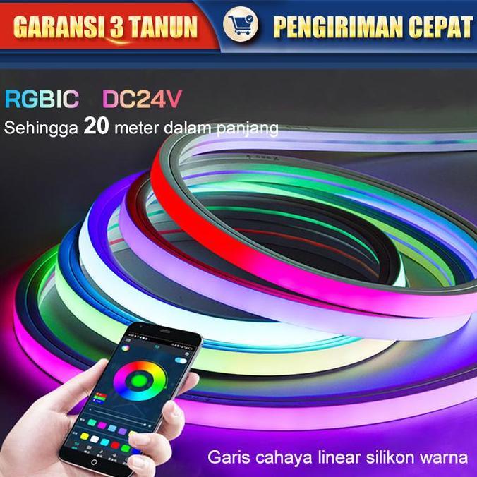 Led strip Lampu Strip RGB  Fleksibel Lampu Strip  Kamar Tidur Kamar 3M-20M Lampu Strip LED RGBIC 24V