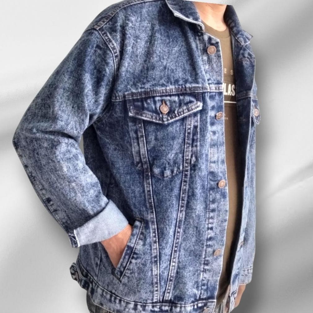 BIG PROMO JACKET SNOW - JAKET JEANS PRIA - JAKET JEANS DENIM - JAKET JEANS WANITA - JAKET SANDWASH -