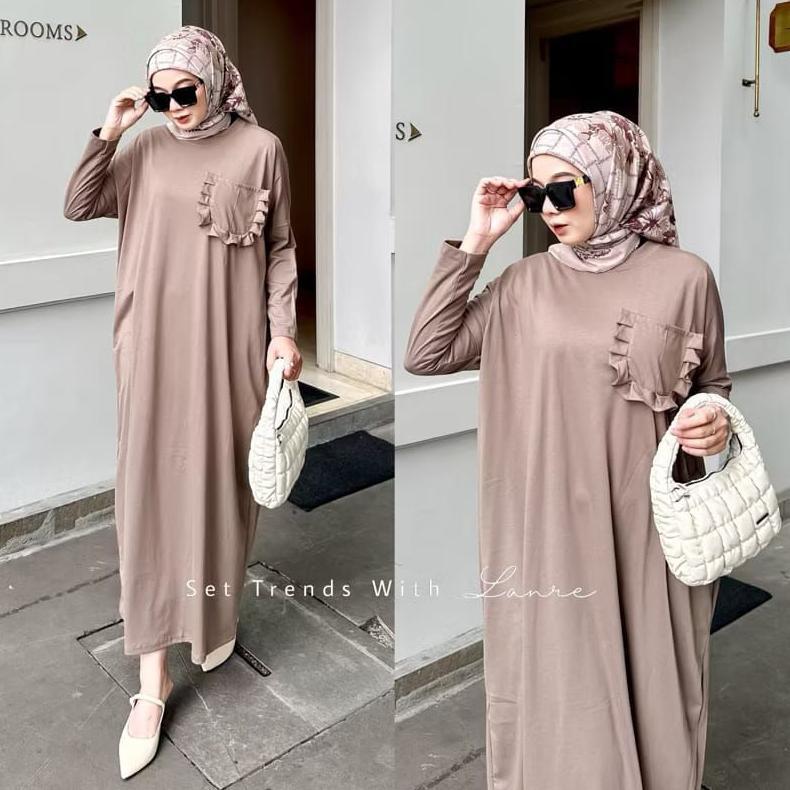 Hot Sale Mila Batwing Dress Bahan Kaos Cotton Combed 24S Gamis Jumbo Murah Grosir Dress Lucu Rempel 