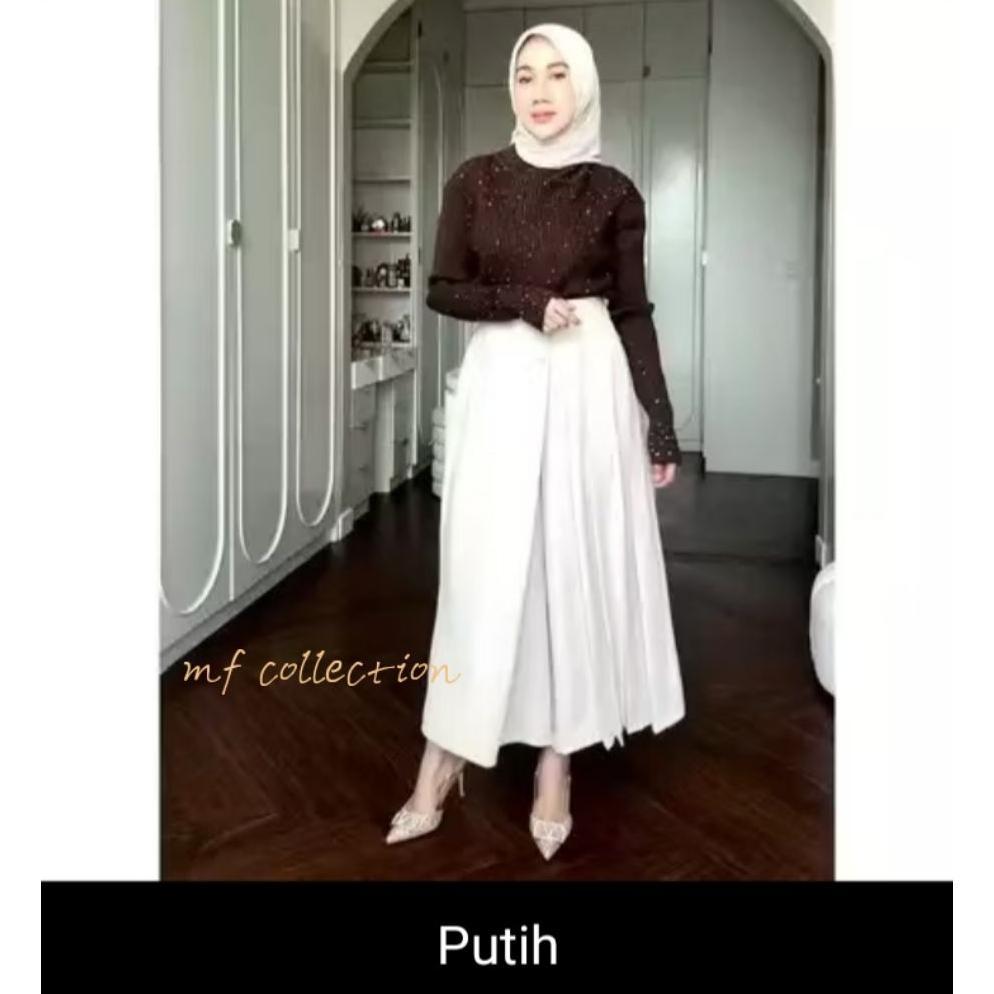 BIG SALE Kulot Pleats Celana Kulot Rok Wanita Celana Bawahan Casual Formal Daily Celana Rok Viral CE