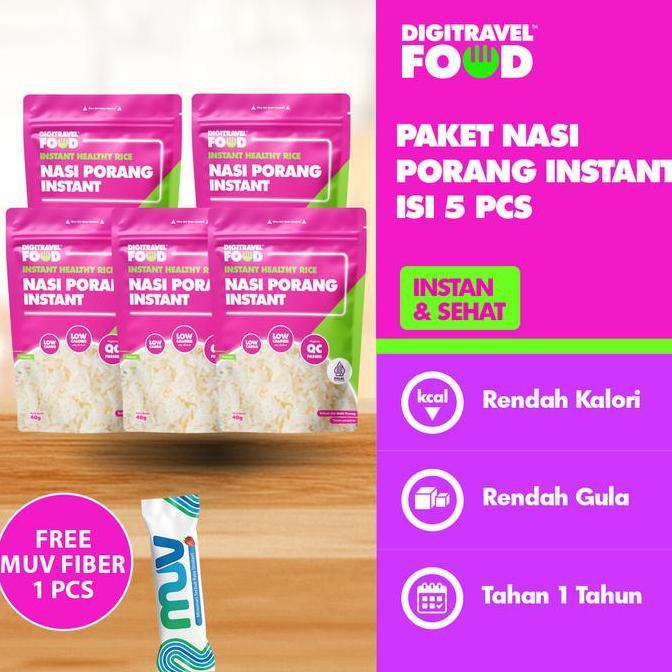 P_dalali - Promo Pack Nasi Porang Beras Porang Instan 5 Pack | DIGITRAVEL Nasi Porang Beras Porang I