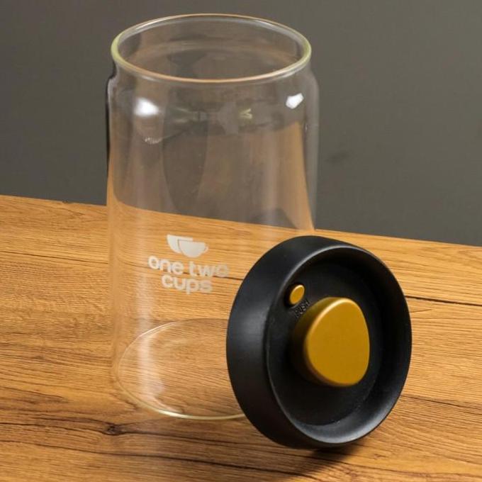 Toples Kaca Kedap Udara 900ml 1200ml 1800ml Jar Vacuum Bening Tempat Penyimpanan Beans Makanan Tutup