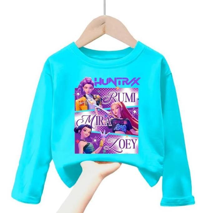 DB267 - baju kaos anak perempuan gambar kpop demon hunter huntrix viral trendy lengan panjang 2-12ta