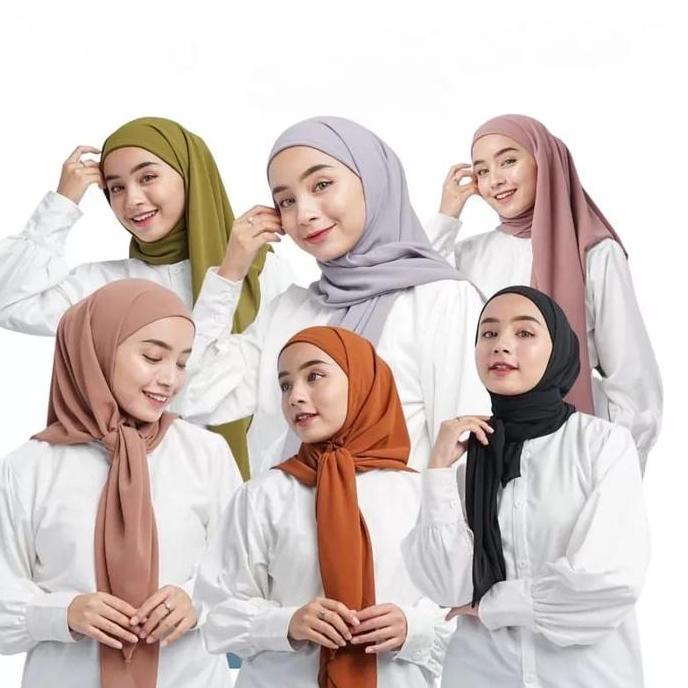 Thebest- Hijab Instan Segiempat Instan 2 layer Ceruty Babydoll Premium 120 x120