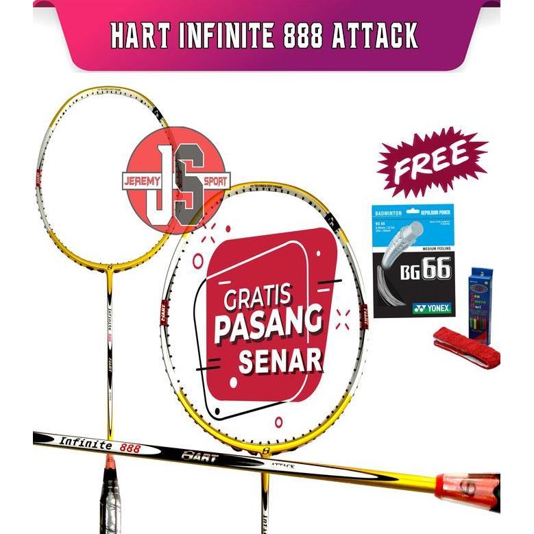 Termurah Raket Badminton / Bulutangkis Hart Infinite 888 Attack Oversize Raket 25Lbs