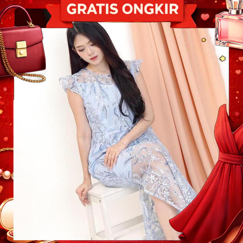 K269 Semi Longdress Wanita Korean Style Kekinian / Gaun Pesta Formal Mewah Elegan / Baju Panjang Kon