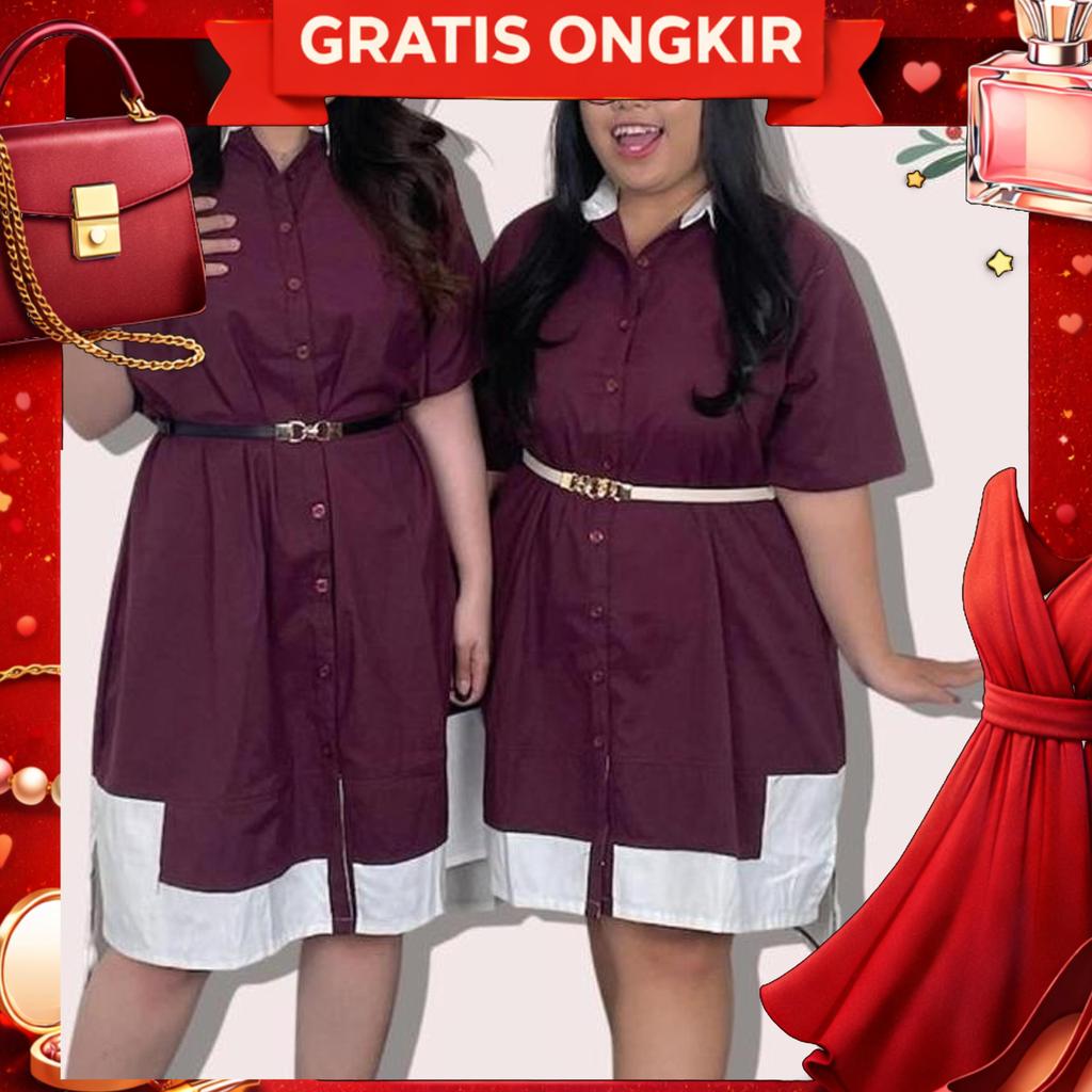 Atractiv Dress Natal Jumbo Wanita Dress Natal Big Size Ld110 Ld120 Ld130 Ld135 Ld142 Ld150 Tunik Mer