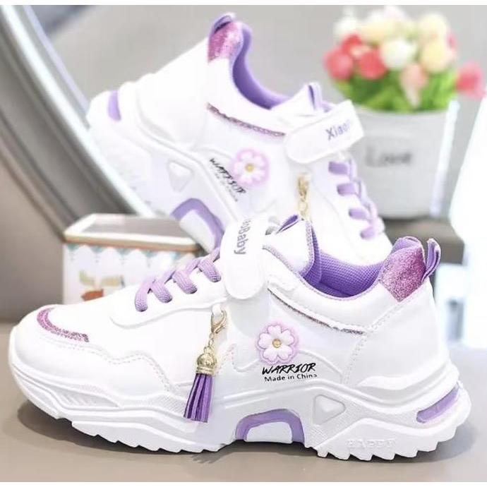 BEST SELLER / PREMIUM Benzeo kids - TERMURAH Sepatu Sneakers Anak Perempuan Flower Warior size 26 - 