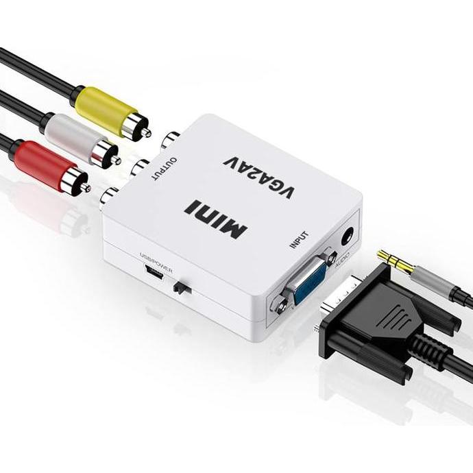 Gaskita- Converter Vga To Av / Vga To Rca / Converter Vga To Rca Box Biru