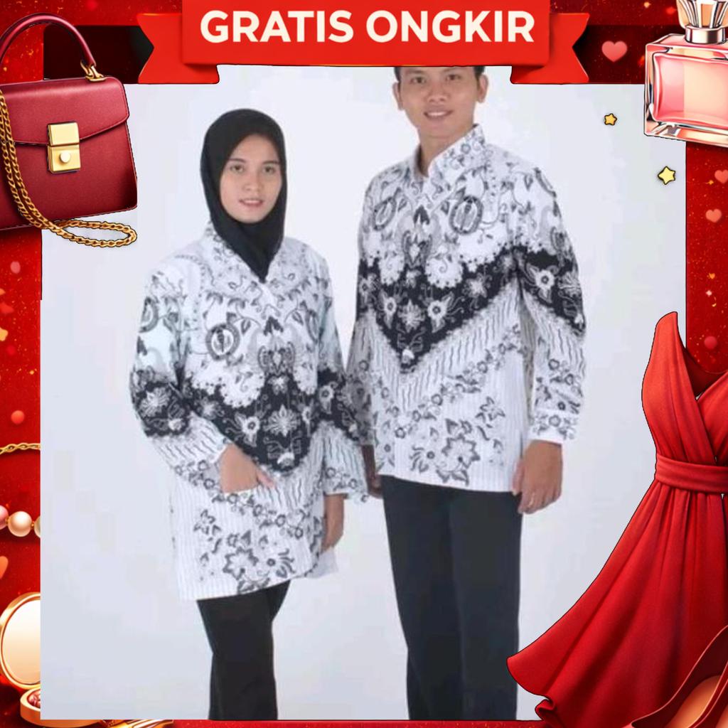 Seragam Baju Batik Pgri Guru Resmi Lapis Furing Pria Dan Wanita