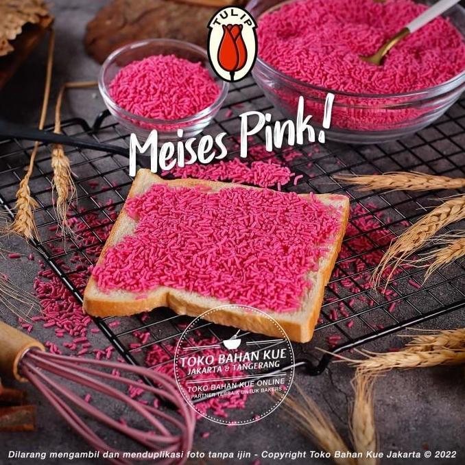 Cod,Bisa- Tulip Meises Chocorice Pink 100Gr Cokelat Topping Meses Ceres Mesis Warna Merah Muda