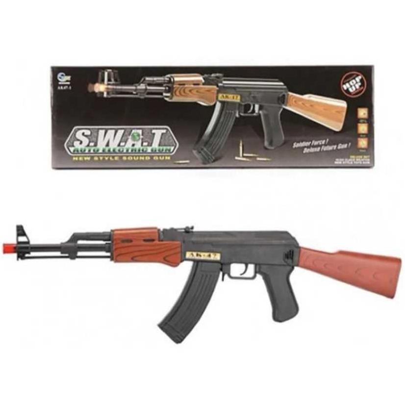 READY COD Mainan anak anak laki laki tembak tembakan AK 47 laras panjang  bisa nyala ada mengeluarka