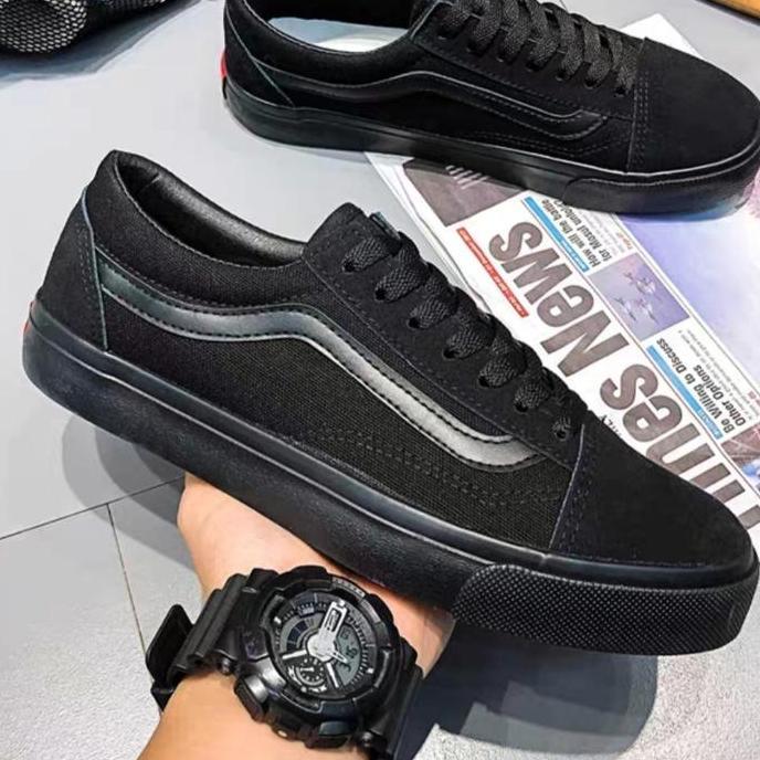 BEST SELLER / PREMIUM sepatu sekolah hitam polos unisex fashion sneaker sepatu sekolah hitam