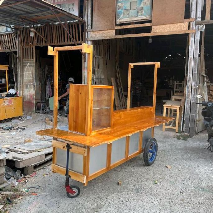 Terlaris Gerobak Angkringan / Gerobak Pecel Lele /Booth Gerobak Angkringan Jepang