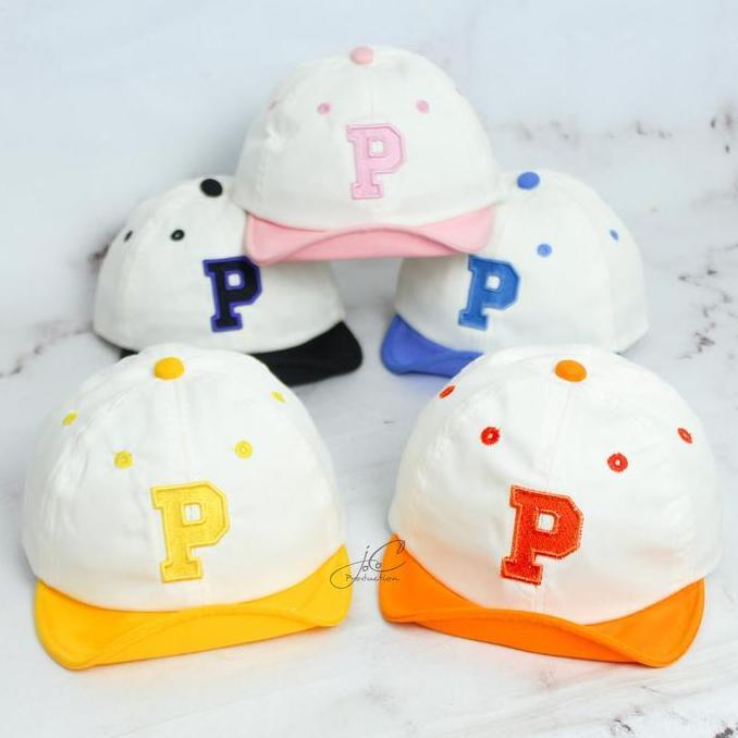 Kidall- Jocoproduction - Topi Fashion Bayi Pet Batita Premium Bordir Huruf P