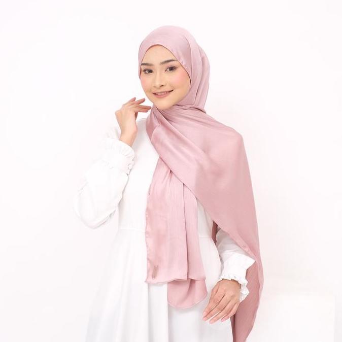 Terpopuler- Delova Wardrobe - Pashmina Cradenza Malay Silk Premium Hijab Satin Original Silky Hijab 