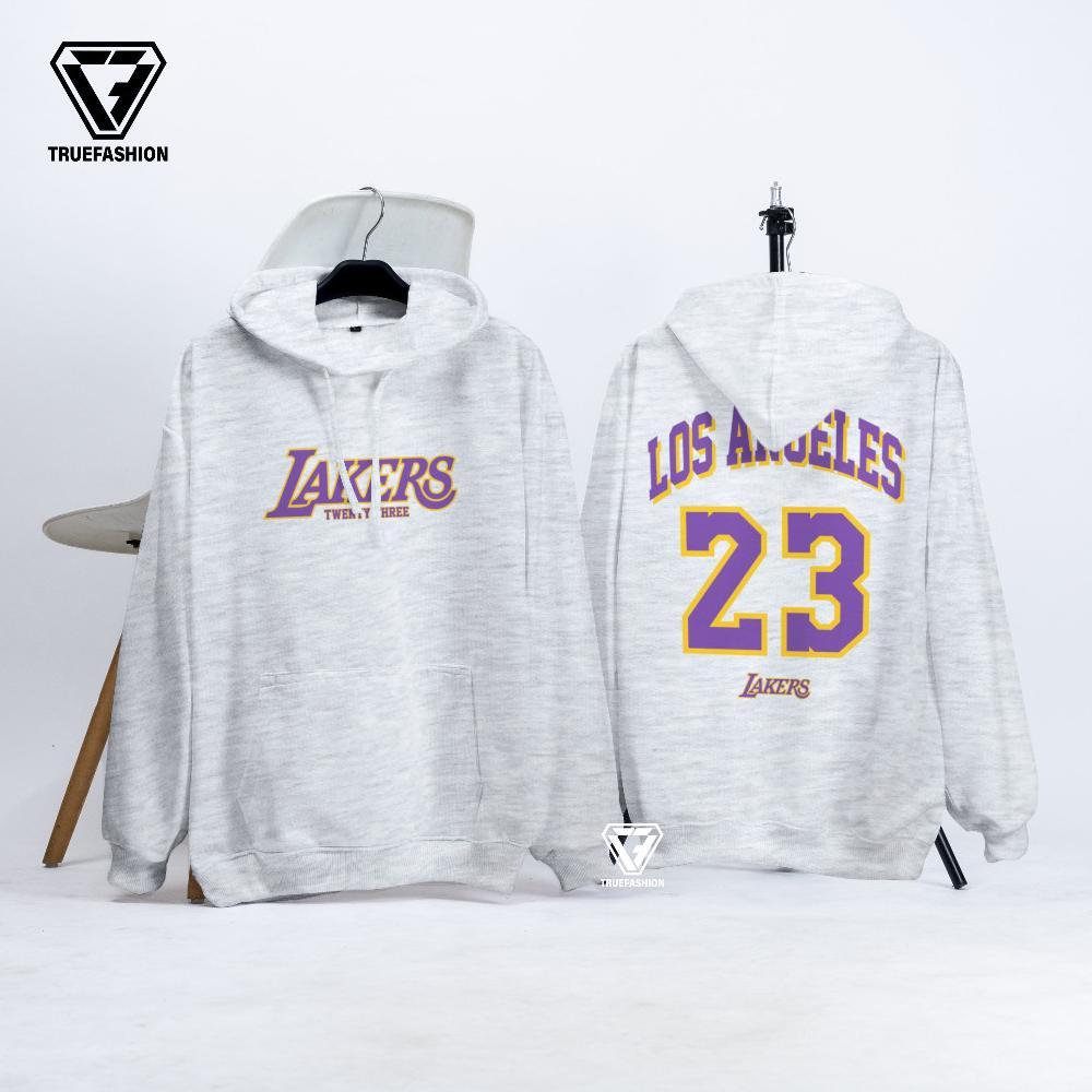 cuci gudang` tf - oversize hoodie wanita dan pria los angeles 23 lakers jumper sweatshirt korean sty