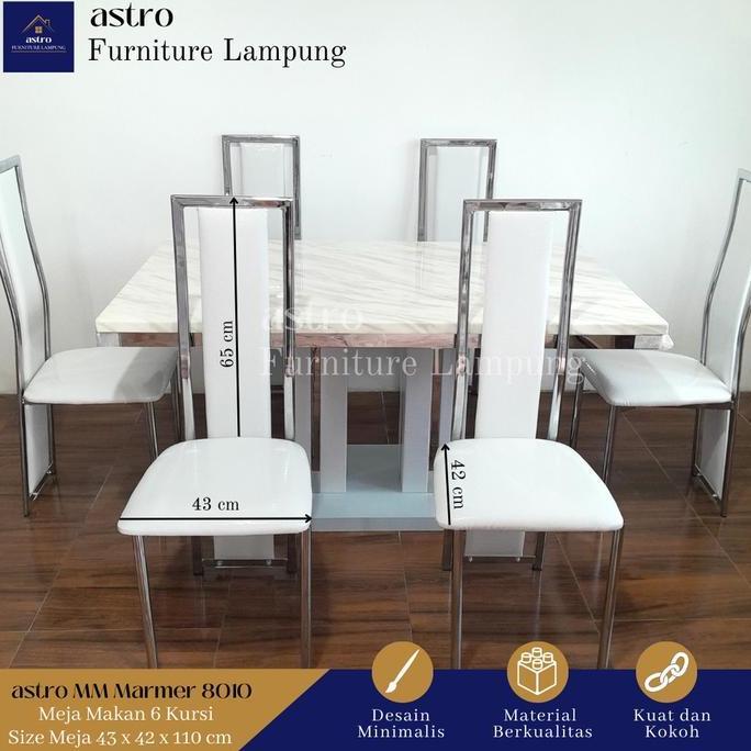 Terlaris ( Khusus Bandar Lampung ) Meja Makan Marmer 6 Kursi Makan Mewah Dan Berkualitas