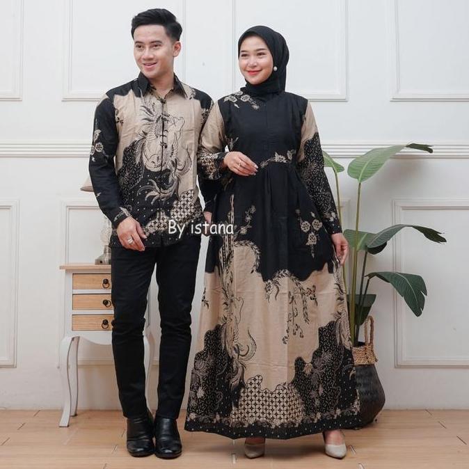 BAJU BATIK COUPLE SARIMBIT KEMEJA BATIK GAMIS BATIK PEKALONGAN JUMBO