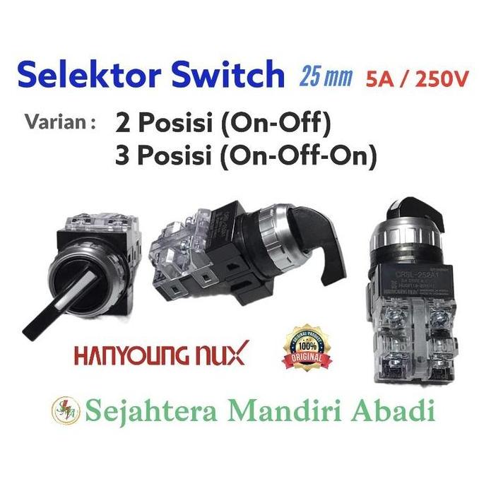 Kirimlangsung- Selektor Switch 2 Posisi / 3 Posisi Hanyoung 25Mm